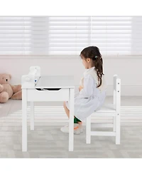 Gouun Kids Activity Table and Chair Set with Storage and Paper Roll Holder
