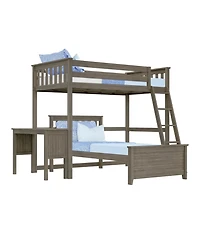 Max & Lily L-Shaped Twin over Bunk Bed with Desk