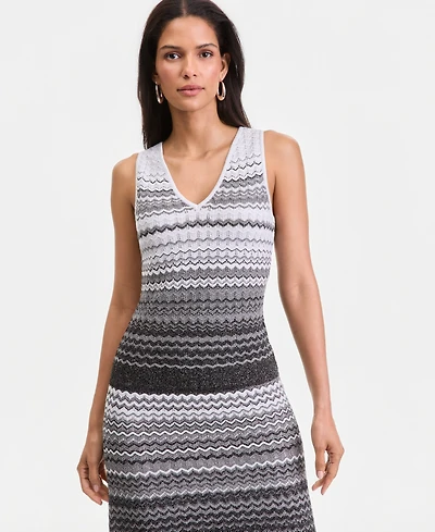 I.n.c. International Concepts Women's Sleeveless V-Neck Ombre Sweater, Macy's Exclusive