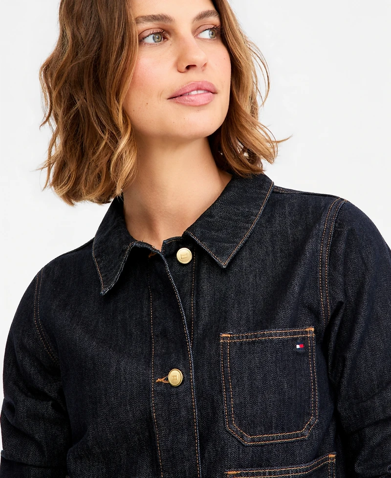 Tommy Hilfiger Women's Cotton Collared Denim Jacket