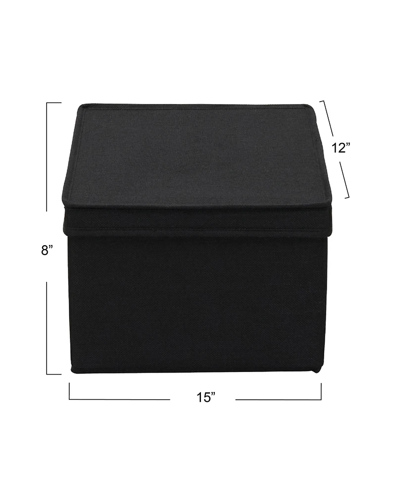 Household Essentials Large Fabric Storage Bins 2 Pack, Black