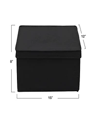 Household Essentials Large Fabric Storage Bins 2 Pack, Black