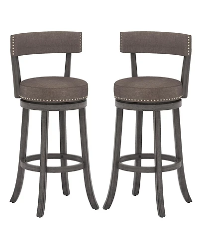 Slickblue 2 Piece Counter Height Swivel Chairs Rubber Wood Frame