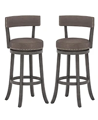 Slickblue 2 Piece Counter Height Swivel Chairs Rubber Wood Frame