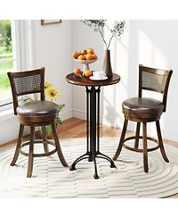 Slickblue Counter Height Bar Stools Set of 2, Swivel Bar Chairs with Leathaire Seat