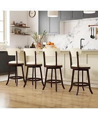 Slickblue Set of 2 Counter Height Bar Stools with Cushioned Seat and Backrest for Dining Area