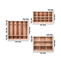 Sugift 20-Compartment Mobile Cubby Storage Cabinet with Casters, 48 x 12 x 30 in