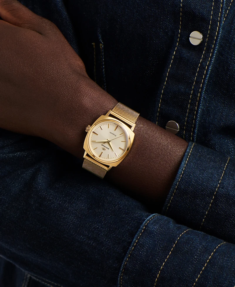 Movado Men's Kingmatic Swiss Automatic Ionic Plated Light Yellow Gold Steel Watch 35mm