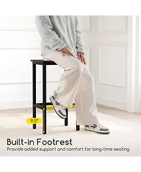 Slickblue 3 Piece Industrial Dining Table Set Counter Height with 2 Stools