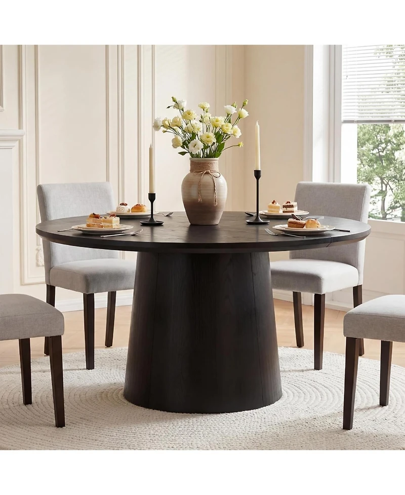 Tribesigns 47.24 Inches Round Dining Table, Modern Wooden Kitchen Table with Heavy-Duty Table Legs, Space Saving Circle Dinner Furniture
