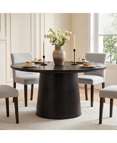 Tribesigns 47.24 Inches Round Dining Table, Modern Wooden Kitchen Table with Heavy-Duty Table Legs, Space Saving Circle Dinner Furniture