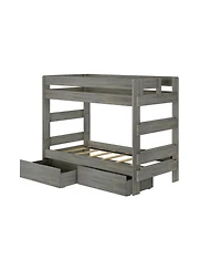 Max and Lily Solid Wood Modern Farmhouse Twin/Twin Bunk Bed with Storage Drawers