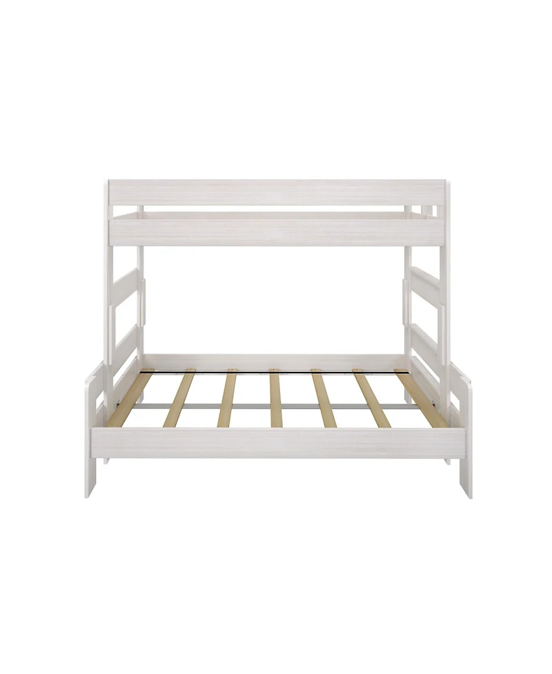 Max and Lily Bunk Bed Twin over Full Size, Modern Farmhouse Solid Wood Beds for Kids