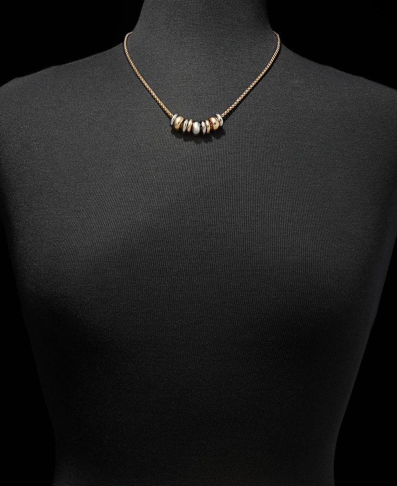 Dkny Puffy Rondelle Bead Statement Necklace, 16" + 3" extender
