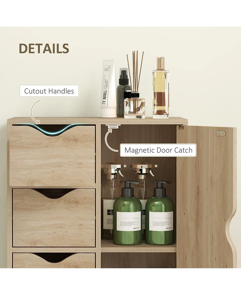 Homcom Wooden Storage Cabinet Organizer with 4 Drawers and 1 Shelf,