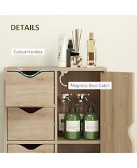 Homcom Wooden Storage Cabinet Organizer with 4 Drawers and 1 Shelf,