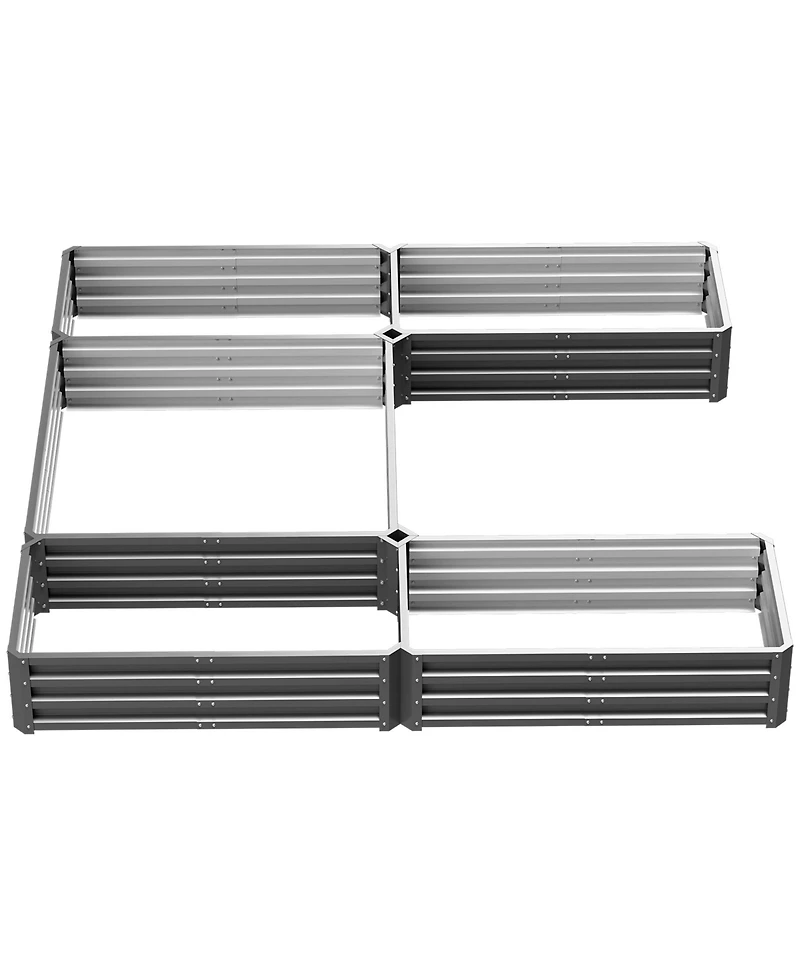 Outsunny Raised Garden Bed Set, Diy Large Steel Planters Box