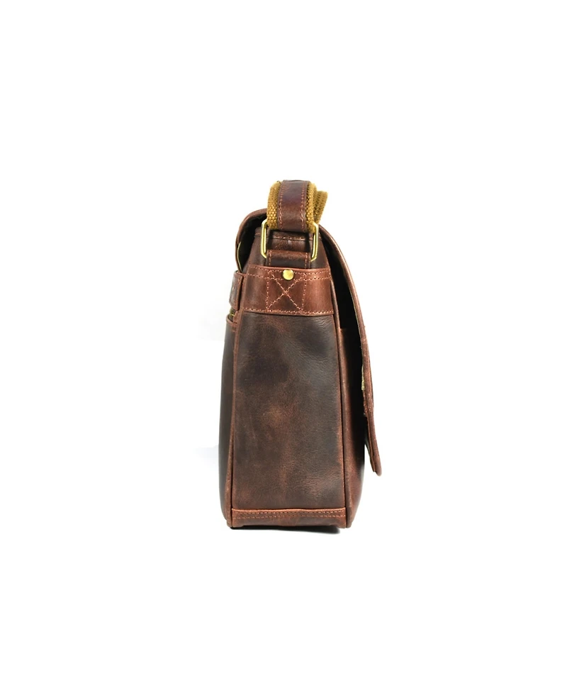 Aaron Leather Goods Leather Messenger Bag