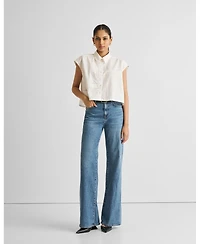 Reistor Women's Embroidered Panel Crop Top