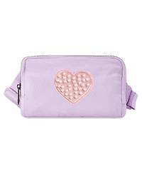 Sweet Wink Pearl Heart Patch Belt Bag