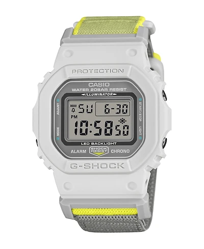 G-Shock Men's Japanese Quartz Digital Gray and Yellow Cloth Watch 42.8mm