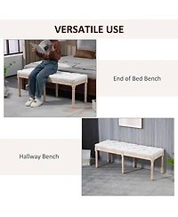 Homcom 46" End of Bed Bench, Upholste Bedroom Bench,