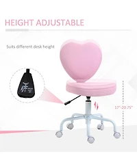 Homcom Heart Love Shaped Design Office Chair with Adjustable Height,