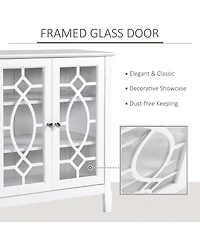 Homcom Sideboard Display Cabinet with Double Glass Doors & 2 Adjustable Shelves