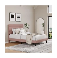gaomon Modern Upholstered Bed Frame with Soft Headboard, Underbed Storage Space, Sturdy Steel Slat Support, Easy Install