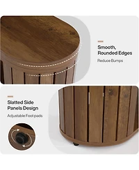 Tribesigns 47.2" Wooden Entryway Bench with 2-Tier Shoe Storage, Farmhouse Dining Bench with Adjustable Foot Pads