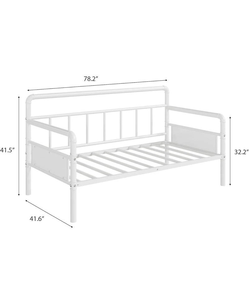gaomon Twin Daybed with Classic Headboard, Metal Twin Bed Frame, Heavy Duty Steel Slats Support, Sofa Bed Frame for Living Room, Guest Room