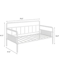 gaomon Twin Daybed with Classic Headboard, Metal Twin Bed Frame, Heavy Duty Steel Slats Support, Sofa Bed Frame for Living Room, Guest Room