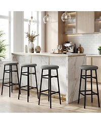 Slickblue Modern Bar Stools Set of 2 with Metal Frame and Footrest, Counter Height Seating