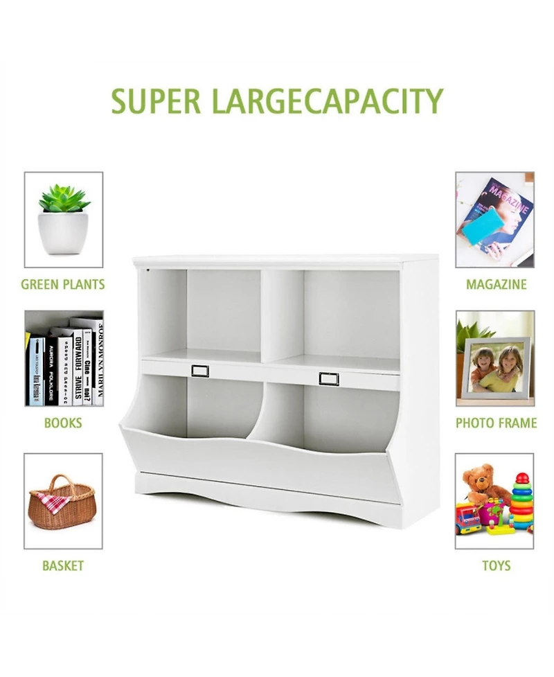 Gouun Kids Bookshelf and Toy Organizer with Open Divided Shelves, 41.5 x 33 in