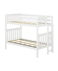Max & Lily Solid Wood Twin over Bunk Bed with Ladder on End