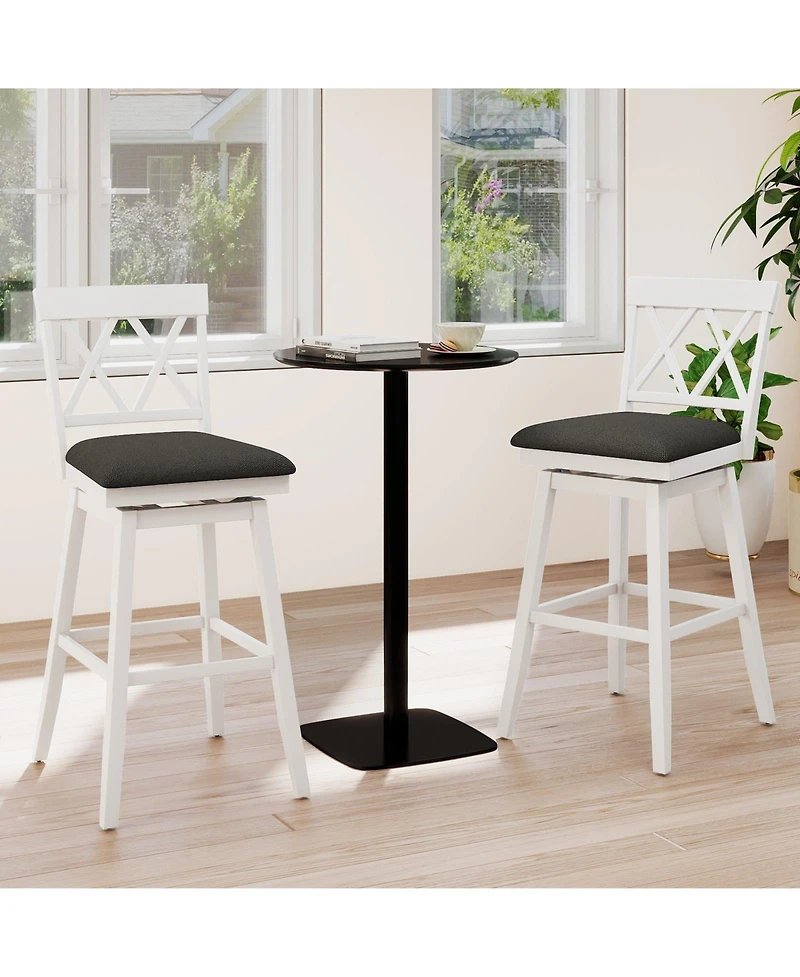 Slickblue Counter Height Bar Stools with Backrest And Upholstered Seat
