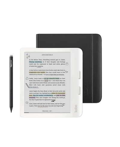 Kobo Libra Colour eReader with Notebook SleepCover Case and Stylus Bundle