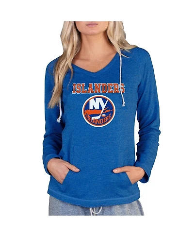 Concepts Sport Women's Royal New York Islanders Mainstream Terry Tri-Blend Long Sleeve Hooded Top