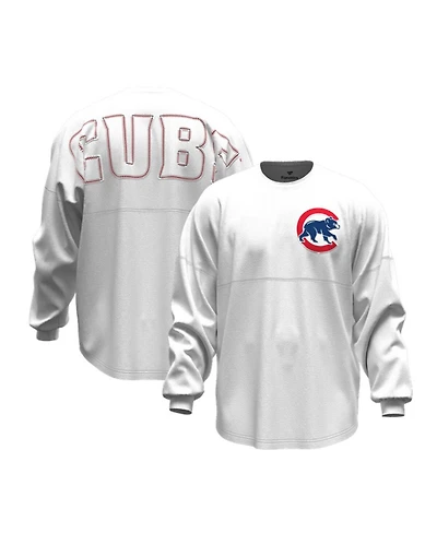Fanatics Women's White Chicago Cubs Baseball Stitch Spirit Jersey Long Sleeve T-Shirt