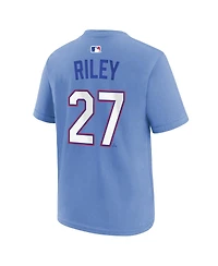 Nike Big Boys and Girls Austin Riley Light Blue Atlanta Braves 2026 City Connect Name Number T-Shirt