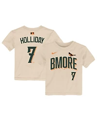 Nike Toddler Jackson Holliday Cream Baltimore Orioles 2026 City Connect Name Number T-Shirt