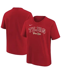 Nike Big Boys and Girls Red Texas Rangers 2026 City Connect Wordmark T-Shirt