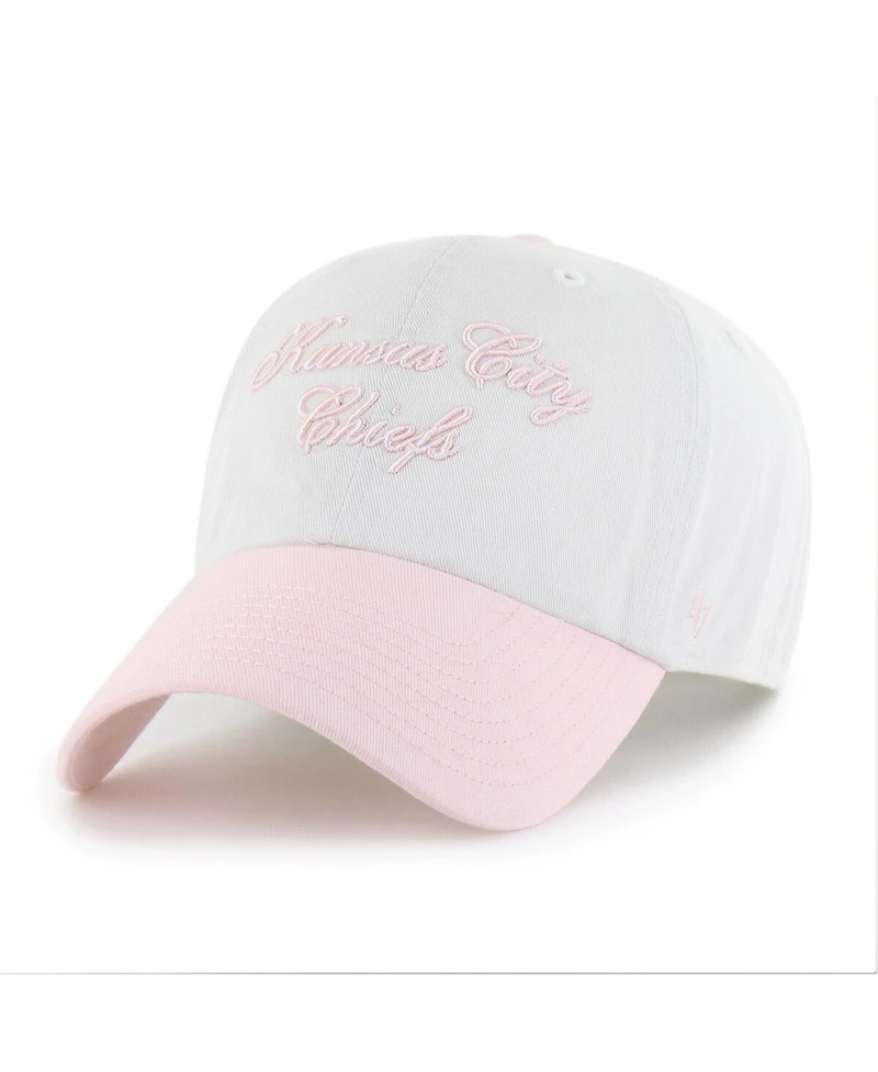 '47 Brand Women's White Kansas City Chiefs Gelato Two-Tone Clean Up Adjustable Hat