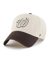 '47 Brand Men's Natural/Brown Washington Nationals Two-Tone Fashion Clean Up Adjustable Hat