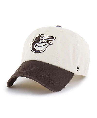 '47 Brand Men's Natural/Brown Baltimore Orioles Two-Tone Fashion Clean Up Adjustable Hat