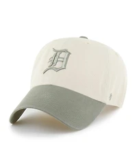 '47 Brand Men's Natural/Olive Detroit Tigers Two-Tone Fashion Clean Up Adjustable Hat