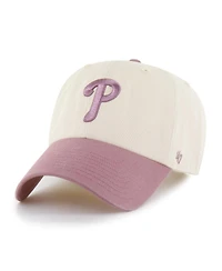 '47 Brand Men's Natural/Pink Philadelphia Phillies Two-Tone Fashion Clean Up Adjustable Hat