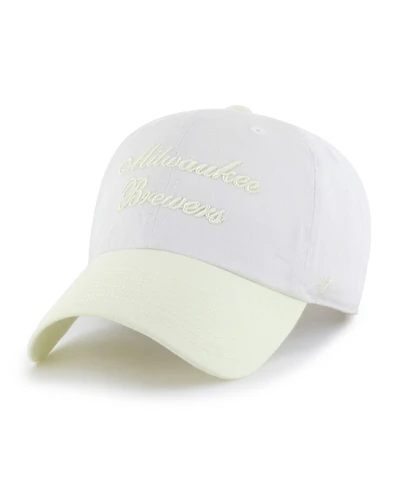 '47 Brand Women's White/Yellow Milwaukee Brewers Gelato Two-Tone Clean Up Adjustable Hat