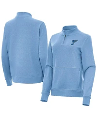 Antigua Women's Heather Blue St. Louis Blues Crush Quarter-Zip Pullover Sweatshirt