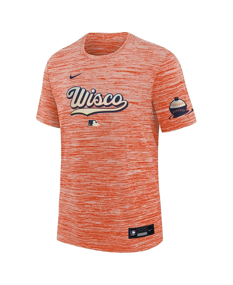 Nike Big Boys and Girls Coral Milwaukee Brewers 2026 City Connect Authentic Collection Velocity Dri-fit T-Shirt